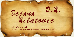 Dejana Milatović vizit kartica